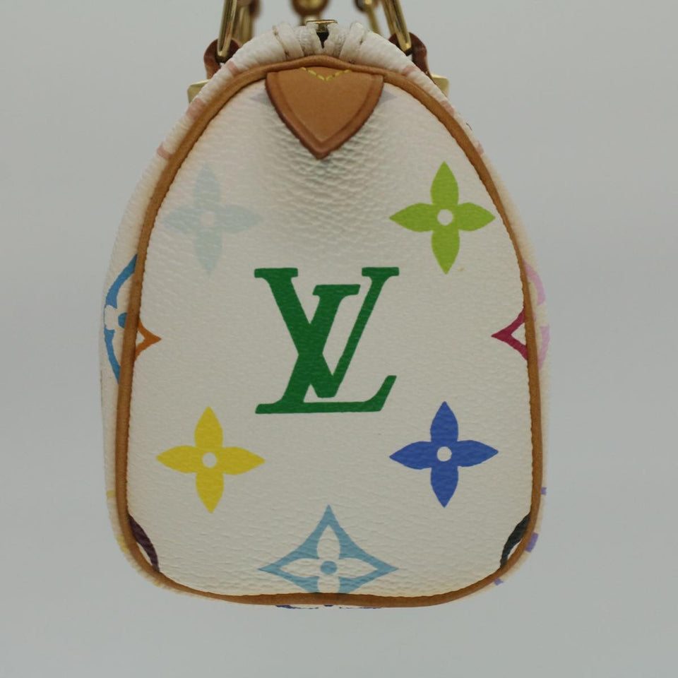 Louis Vuitton Monogram Multicolor Mini Hand Bag White Auth am3975