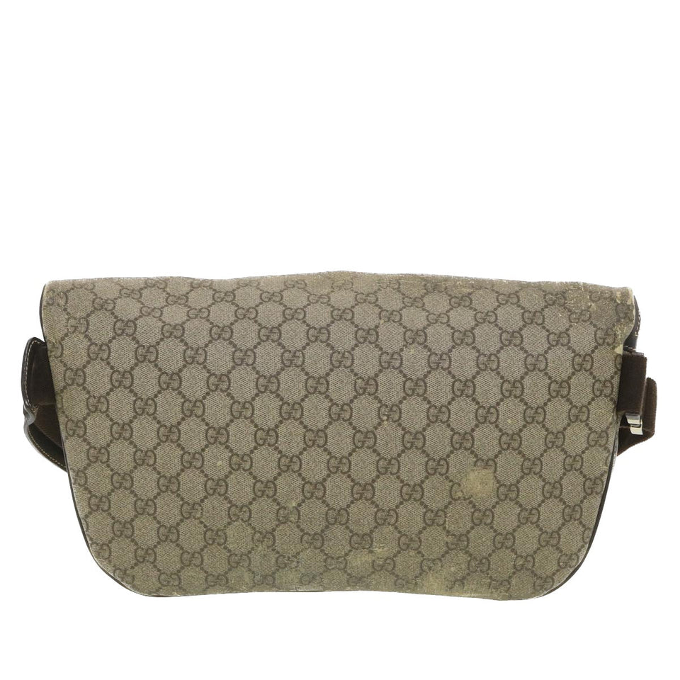 Gucci GG Canvas Waist Bag PVC Leather Beige 211110 am3994