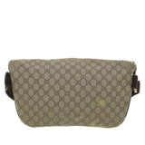 Gucci GG Canvas Waist Bag PVC Leather Beige 211110 am3994