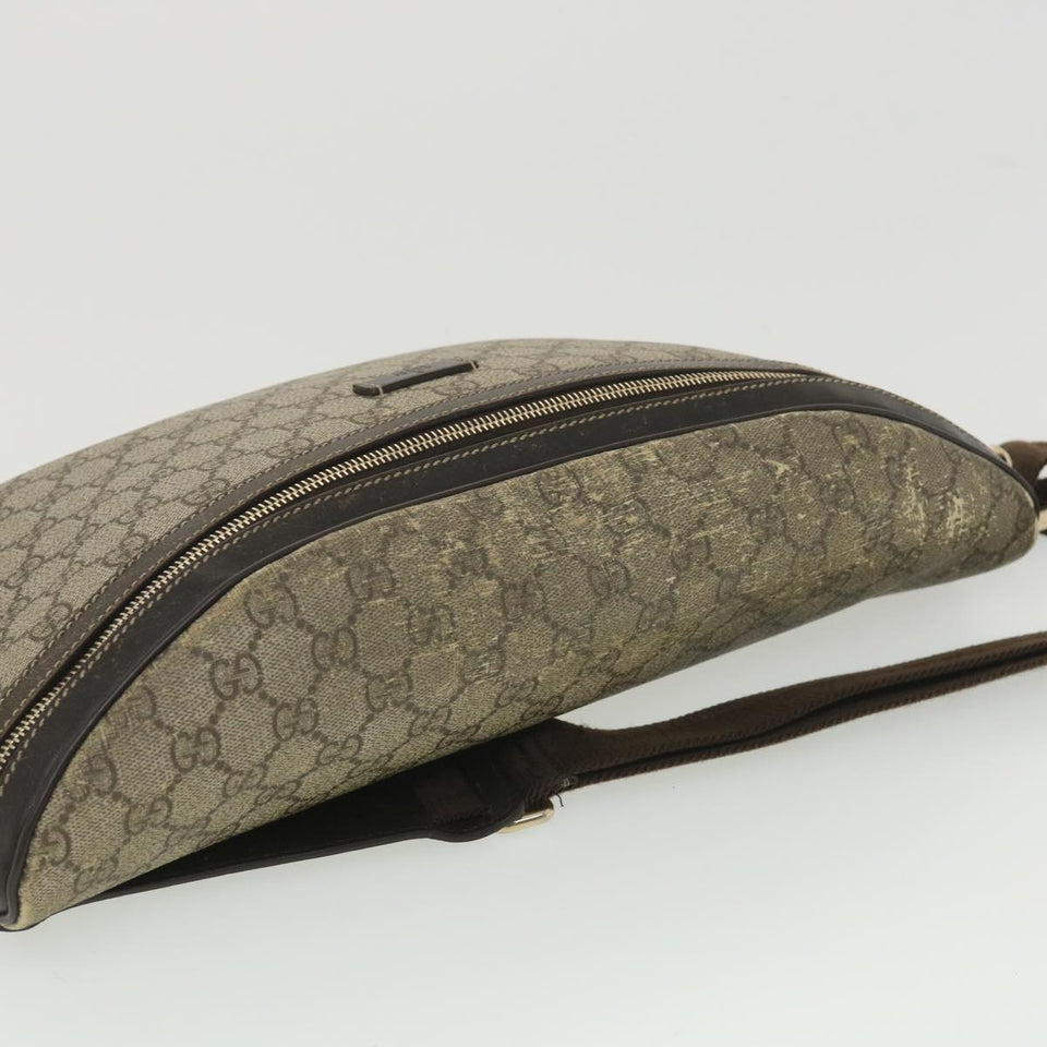 Gucci GG Canvas Waist Bag PVC Leather Beige 211110 am3994