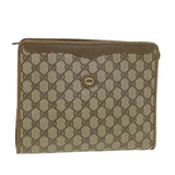 Gucci GG Canvas Clutch Bag PVC Leather Beige 97.01.038 am4070
