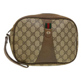 Gucci GG Canvas Web Sherry Line Clutch Bag Beige Red Green am4114