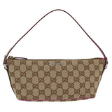Gucci GG Canvas Sherry Line Accessory Pouch Beige Pink 141809 am4129