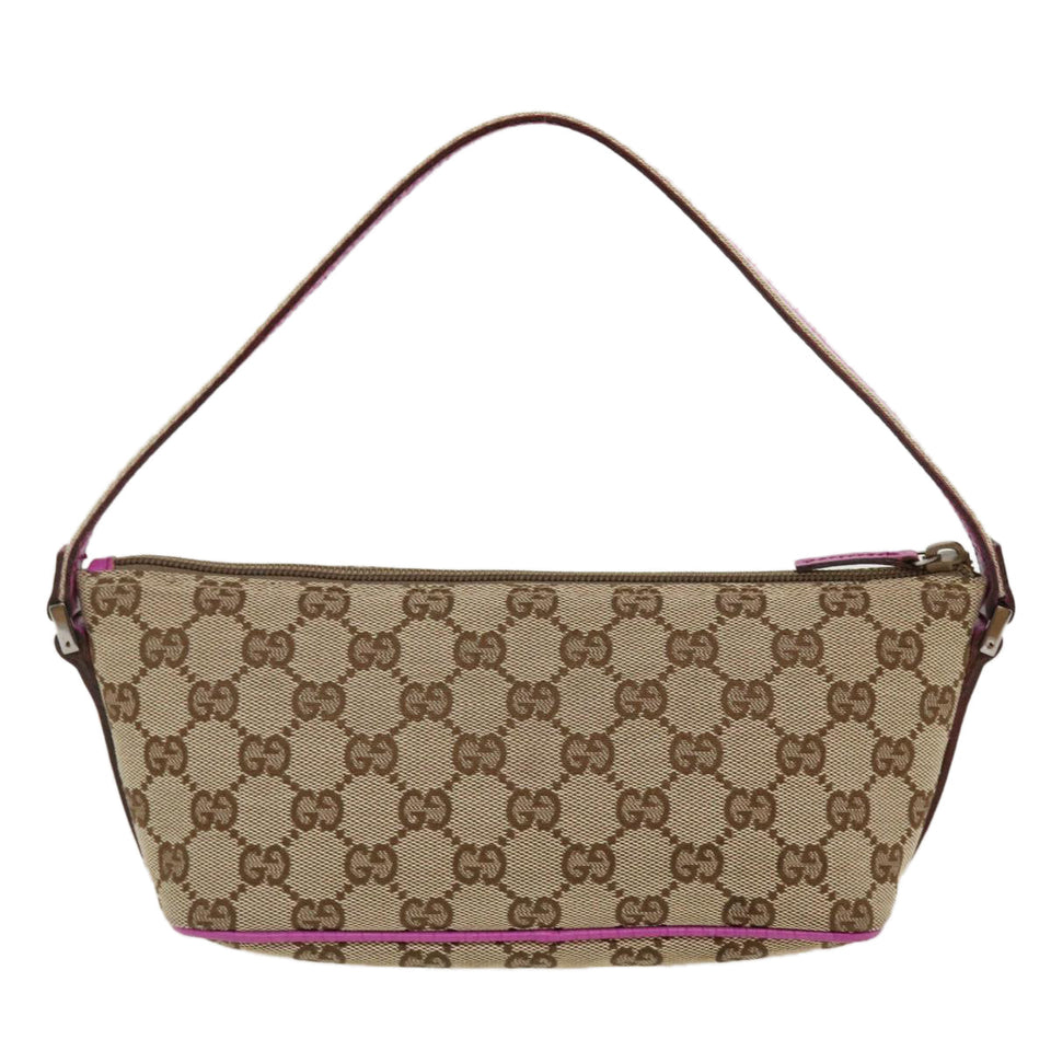 Gucci GG Canvas Sherry Line Accessory Pouch Beige Pink 141809 am4129