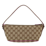 Gucci GG Canvas Sherry Line Accessory Pouch Beige Pink 141809 am4129