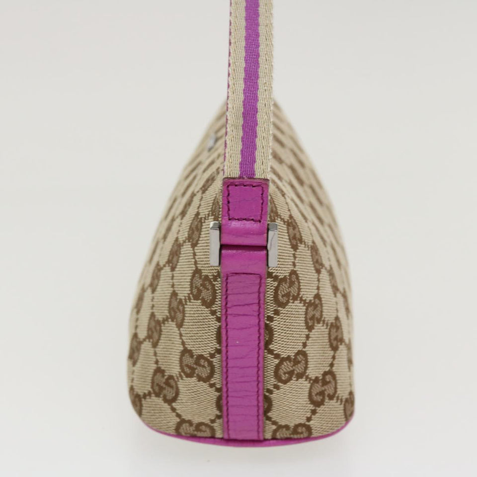 Gucci GG Canvas Sherry Line Accessory Pouch Beige Pink 141809 am4129