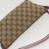 Gucci GG Canvas Sherry Line Accessory Pouch Beige Pink 141809 am4129