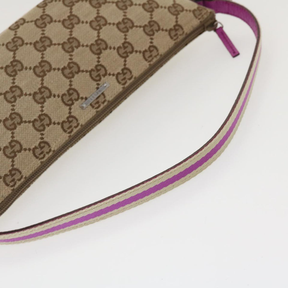 Gucci GG Canvas Sherry Line Accessory Pouch Beige Pink 141809 am4129