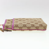 Gucci GG Canvas Sherry Line Shoulder Bag Beige Pink 141863 am4134