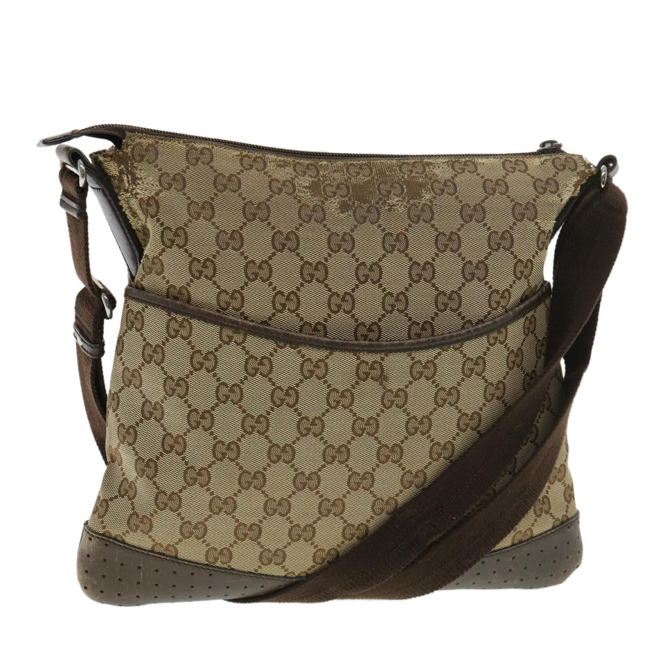 Gucci GG Canvas Shoulder Bag Beige 145857 am4145