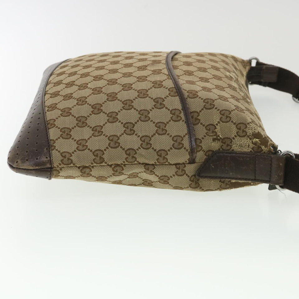 Gucci GG Canvas Shoulder Bag Beige 145857 am4145