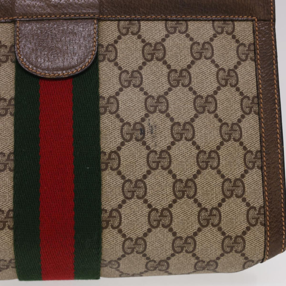 Gucci GG Canvas Web Sherry Line Clutch Bag Beige Red Green 8901002 am4170