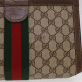 Gucci GG Canvas Web Sherry Line Clutch Bag Beige Red Green 8901002 am4170