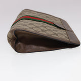 Gucci GG Canvas Web Sherry Line Clutch Bag Beige Red Green 8901002 am4170
