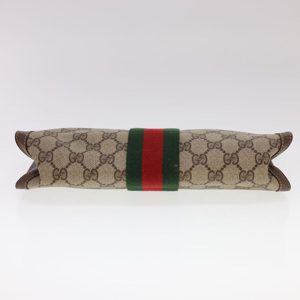 Gucci GG Canvas Web Sherry Line Clutch Bag Beige Red Green 8901002 am4170