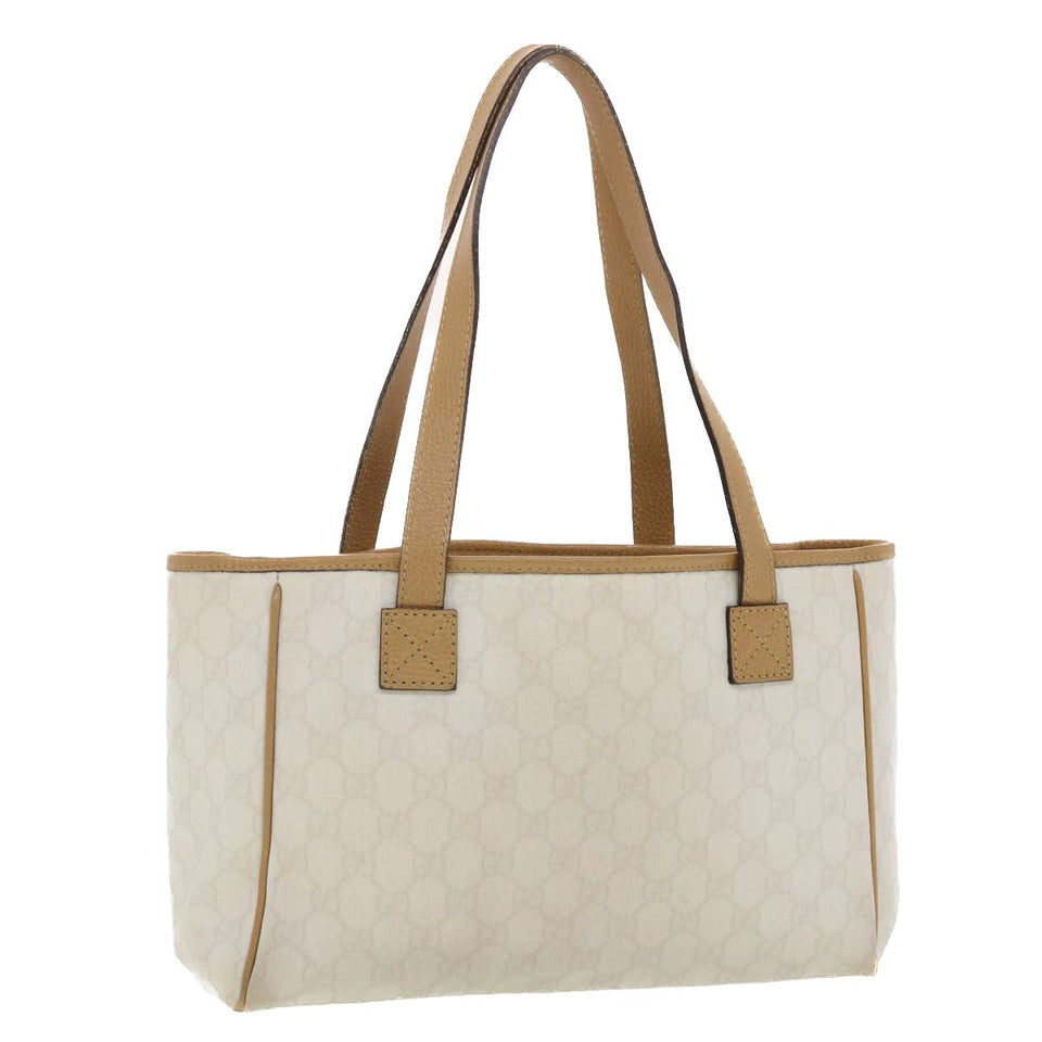 Gucci GG Canvas Shoulder Bag PVC Leather White 26422 am4201