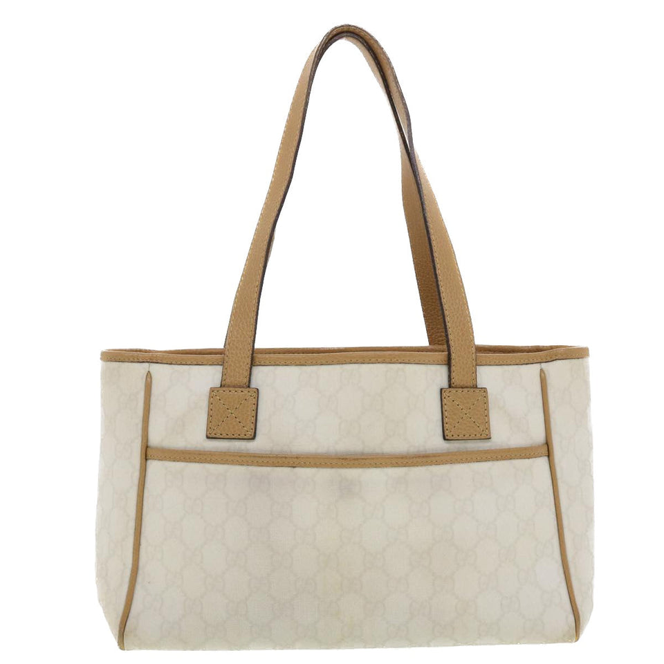 Gucci GG Canvas Shoulder Bag PVC Leather White 26422 am4201