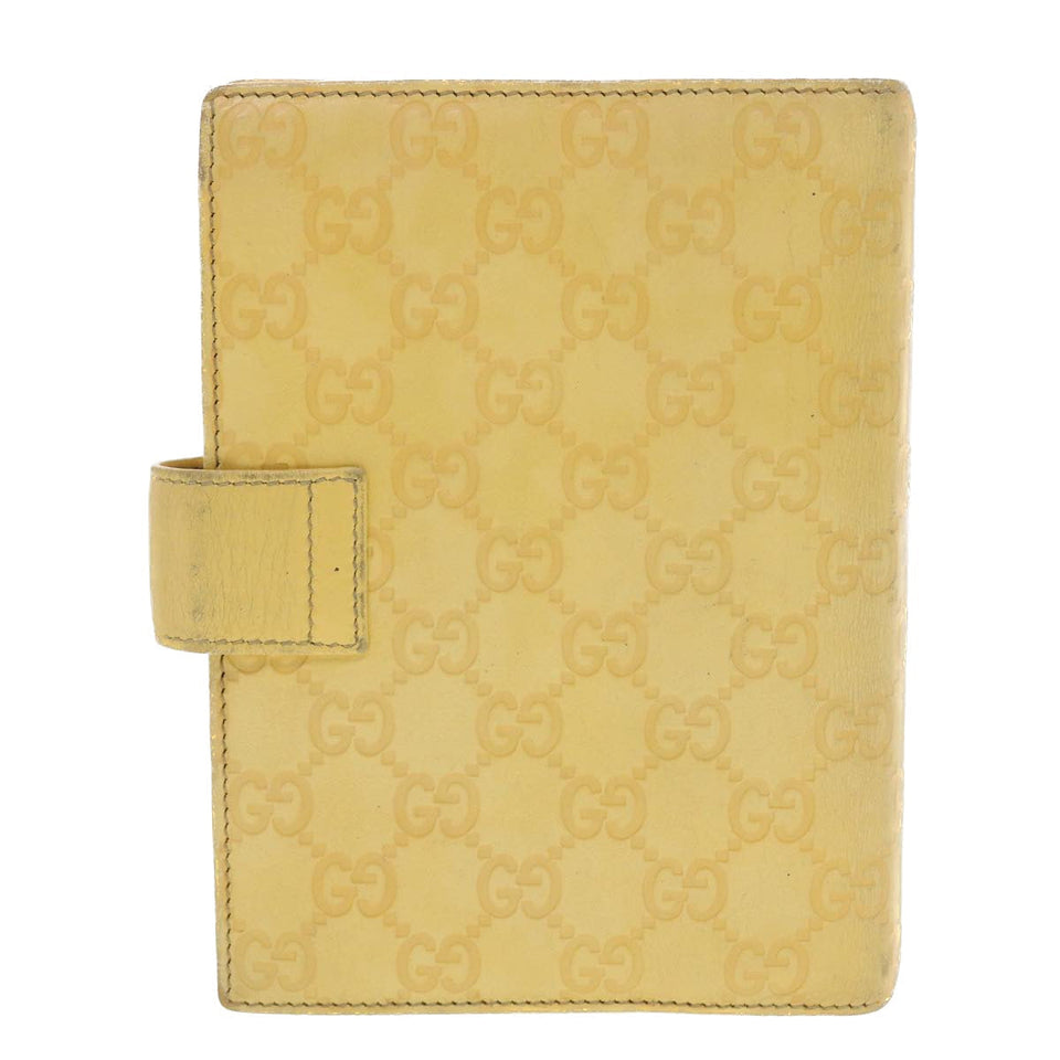 Gucci Gucci Shima GG Day Planner Cover Leather Yellow 115241 am4214