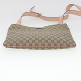 Gucci GG Canvas Shoulder Bag PVC Leather Beige 201446 am4260