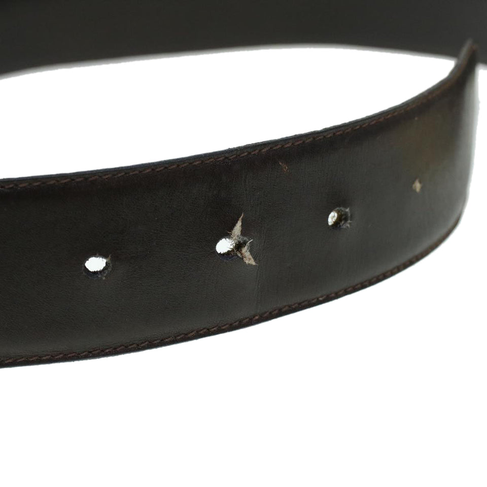 Gucci Belt Leather 33.1"""""""" Brown 52808/75 am4354
