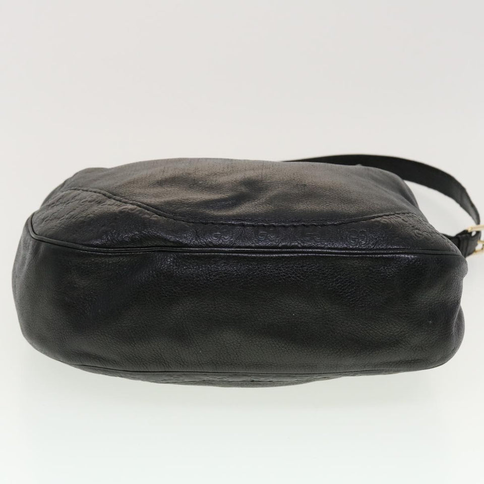Gucci GG Canvas Guccissima Shoulder Bag Leather Black 203503 am4377