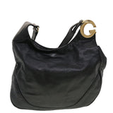 Gucci GG Canvas Guccissima Shoulder Bag Leather Black 203503 am4377