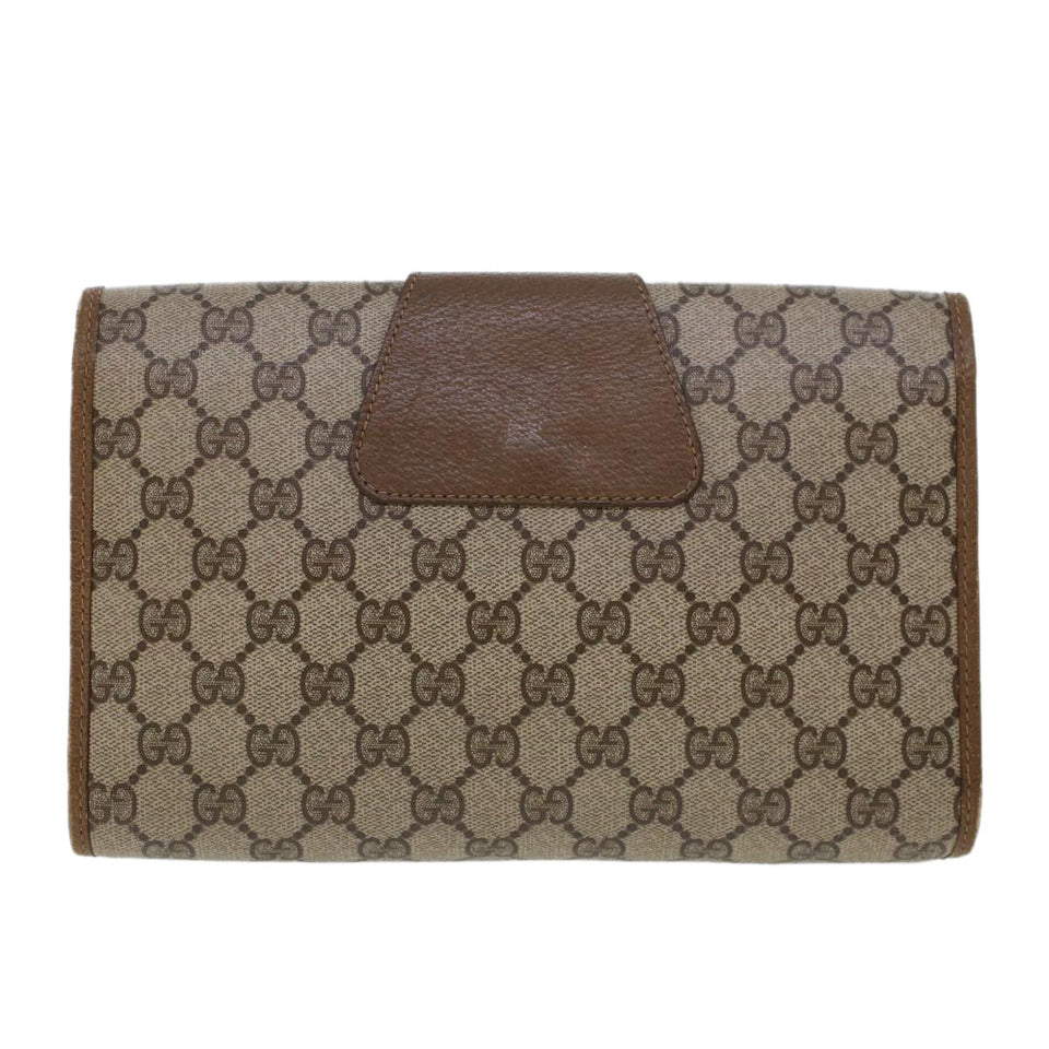 Gucci GG Canvas Web Sherry Line Clutch Bag Beige Red 89.01.030 am4401