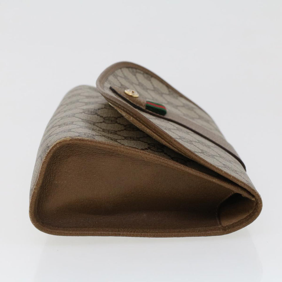 Gucci GG Canvas Web Sherry Line Clutch Bag Beige Red 89.01.030 am4401