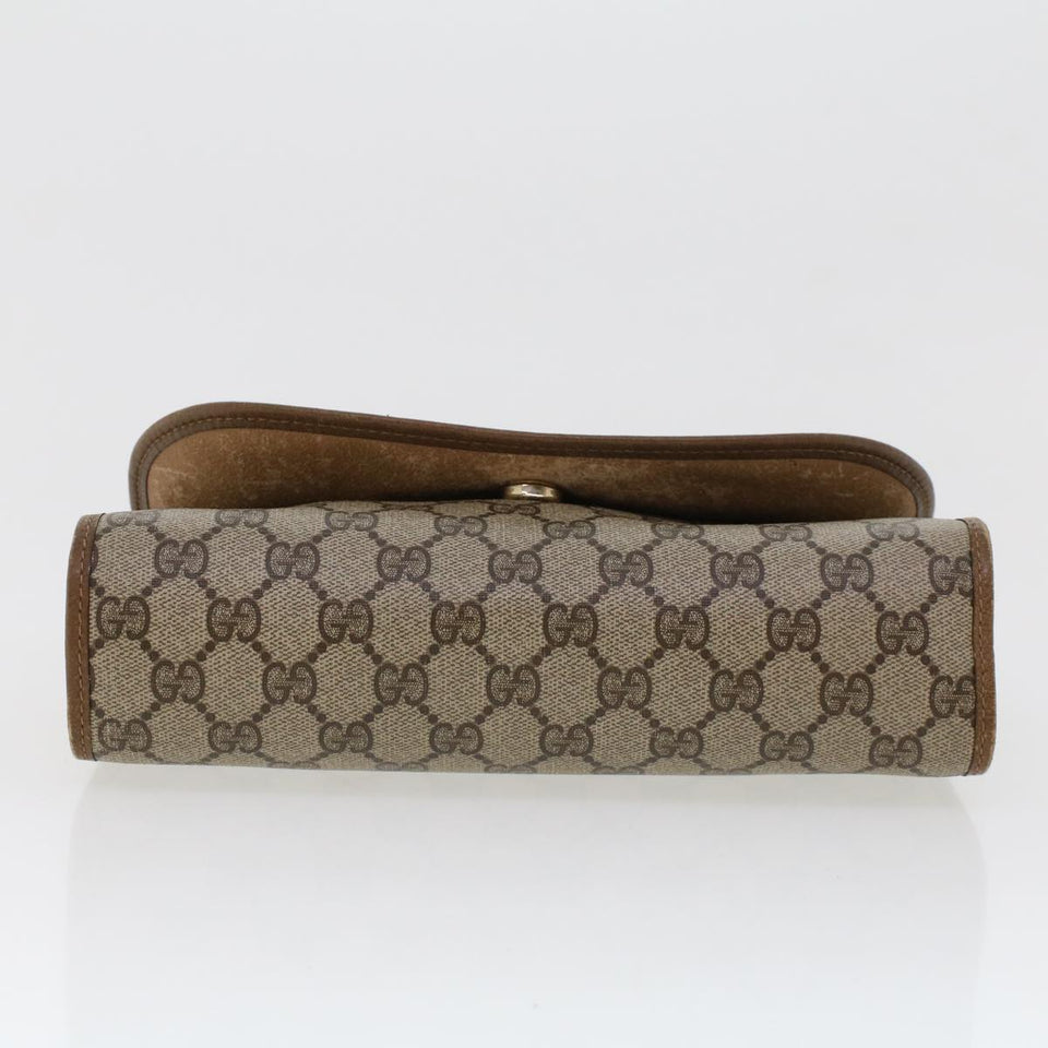 Gucci GG Canvas Web Sherry Line Clutch Bag Beige Red 89.01.030 am4401