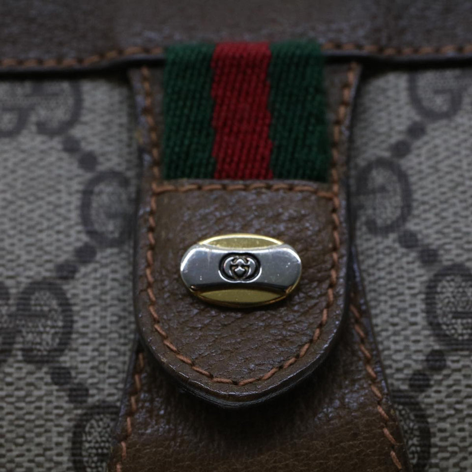 Gucci GG Canvas Web Sherry Line Clutch Bag Beige Red Green 89.01.033 am4410