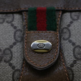 Gucci GG Canvas Web Sherry Line Clutch Bag Beige Red Green 89.01.033 am4410