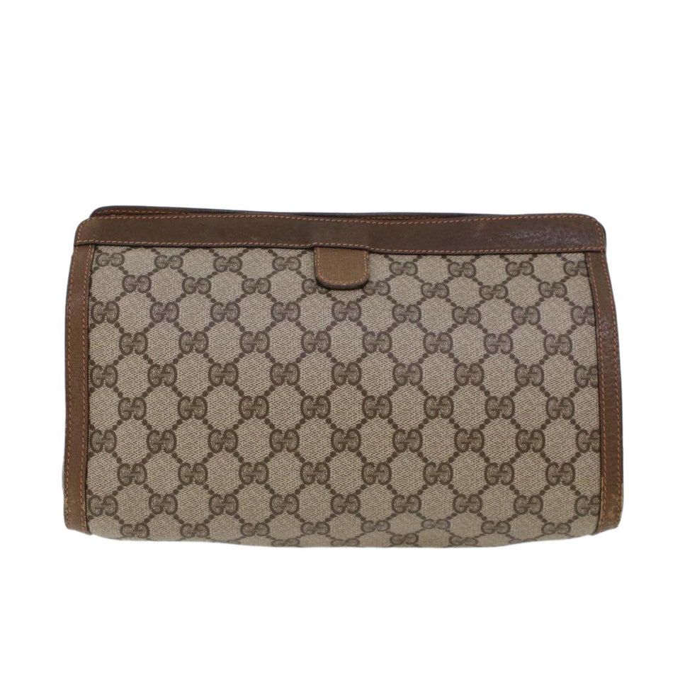Gucci GG Canvas Web Sherry Line Clutch Bag Beige Red Green 89.01.033 am4410