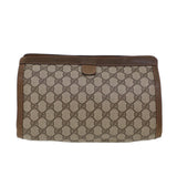 Gucci GG Canvas Web Sherry Line Clutch Bag Beige Red Green 89.01.033 am4410