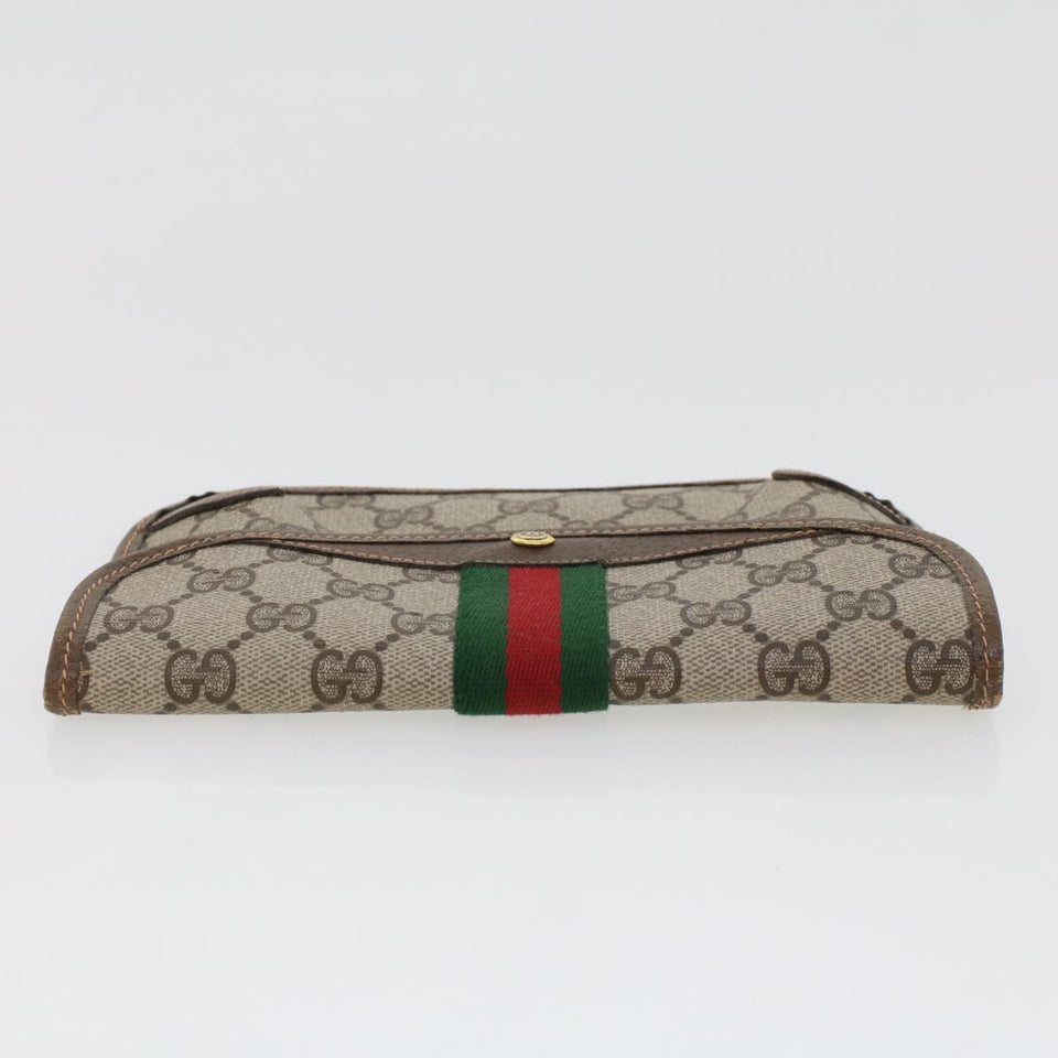 Gucci GG Canvas Web Sherry Line Pouch Beige Red Green 89.01.021 am4415