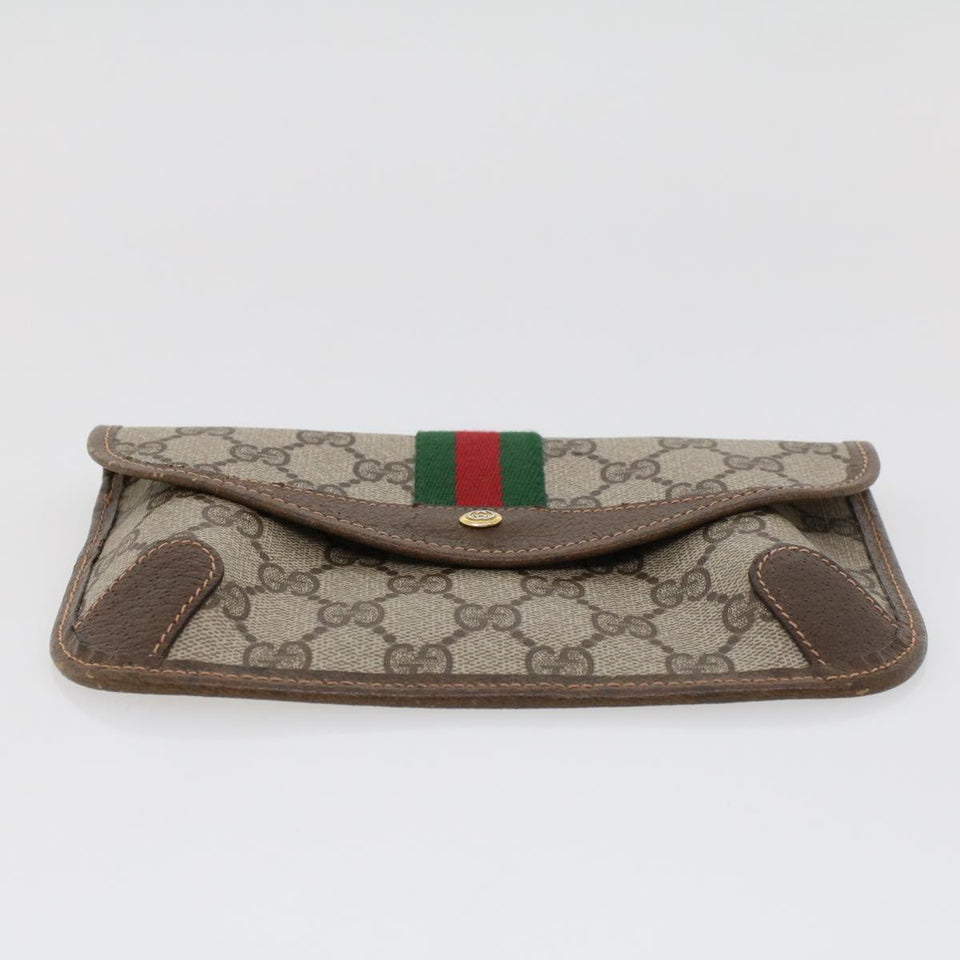 Gucci GG Canvas Web Sherry Line Pouch Beige Red Green 89.01.021 am4415