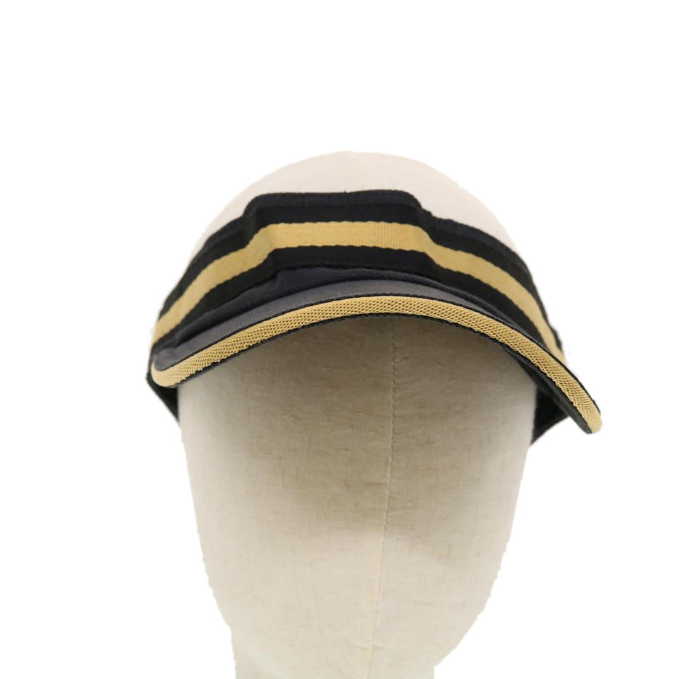 Gucci GG Canvas Sherry Line Sun Visor S Black Gold 139315 am4449