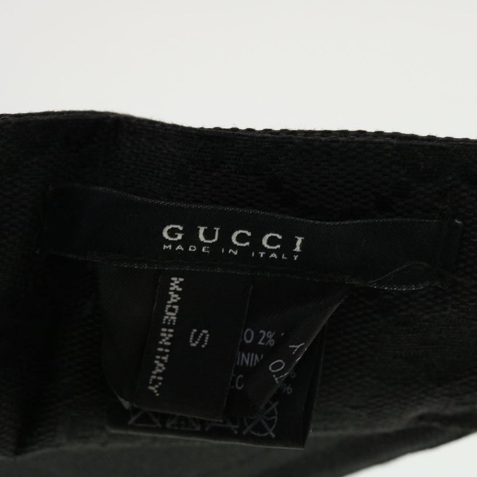 Gucci GG Canvas Sherry Line Sun Visor S Black Gold 139315 am4449