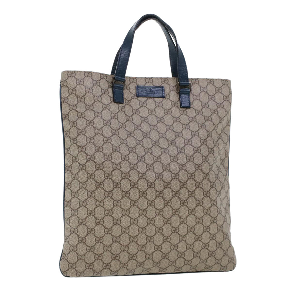 Gucci GG Canvas Tote Bag PVC Leather Beige am4470