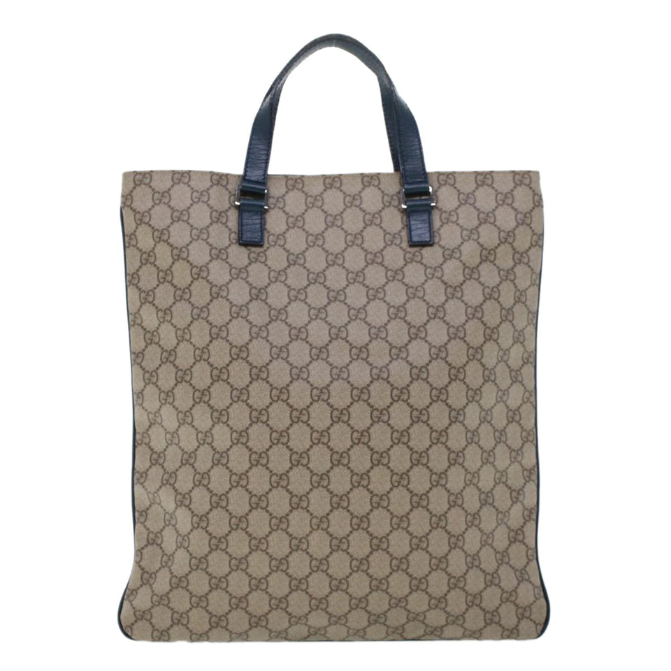 Gucci GG Canvas Tote Bag PVC Leather Beige am4470