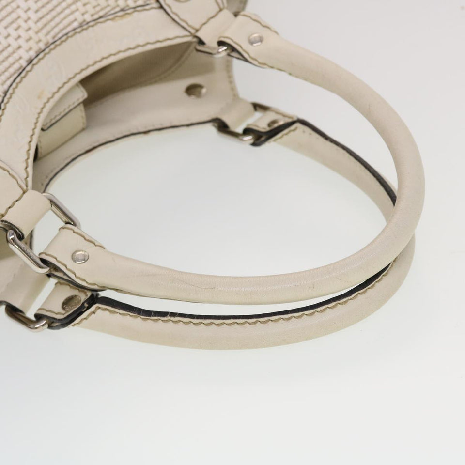 Gucci Diamante GG Canvas Hand Bag Leather White 211944 am4493