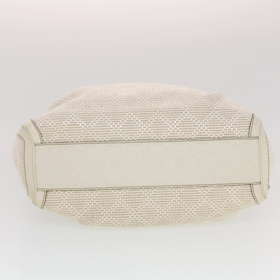 Gucci Diamante GG Canvas Hand Bag Leather White 211944 am4493