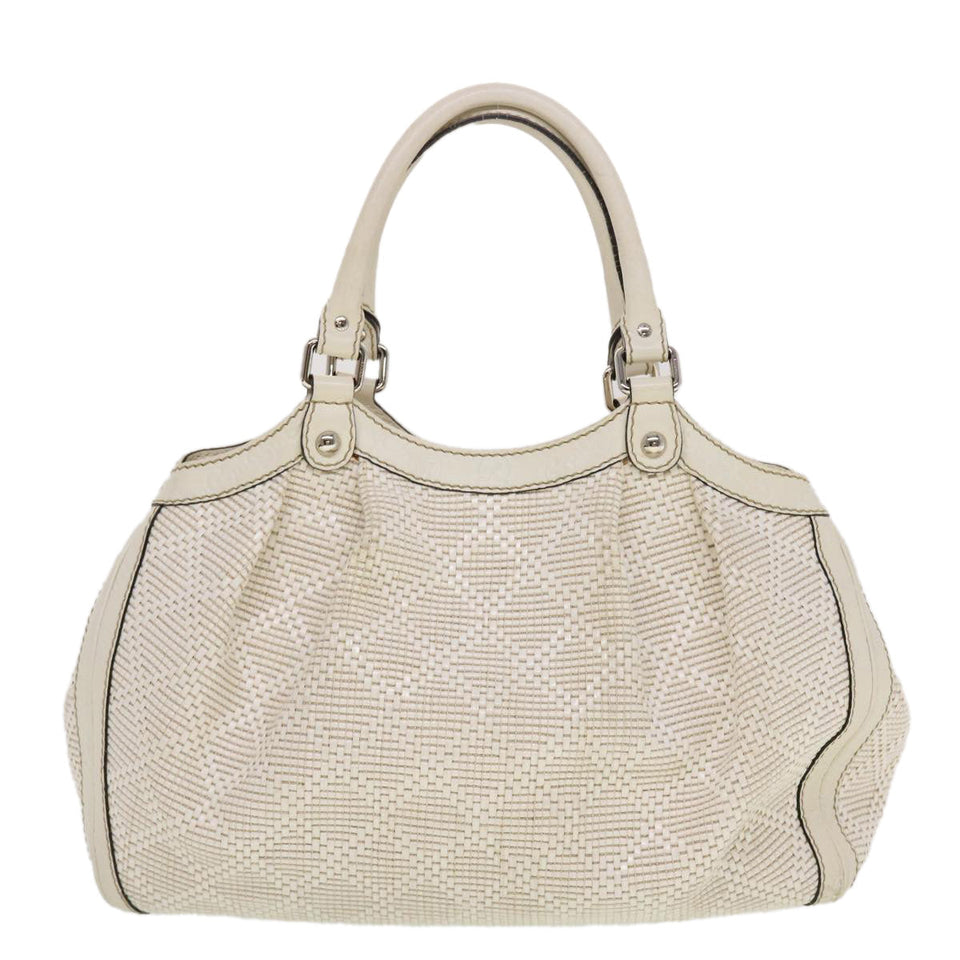 Gucci Diamante GG Canvas Hand Bag Leather White 211944 am4493