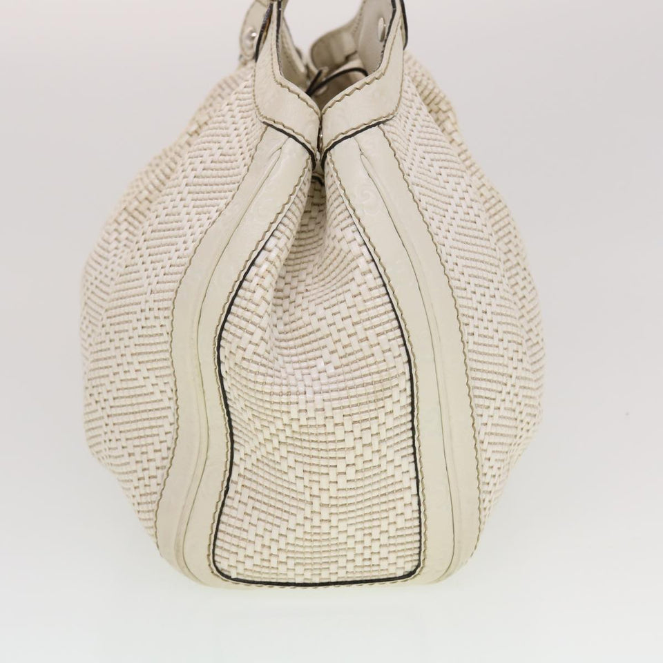 Gucci Diamante GG Canvas Hand Bag Leather White 211944 am4493