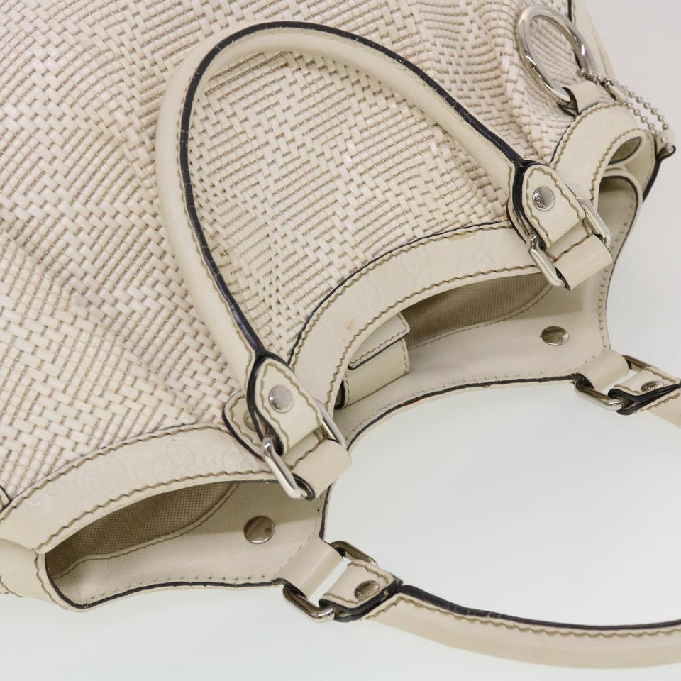 Gucci Diamante GG Canvas Hand Bag Leather White 211944 am4493