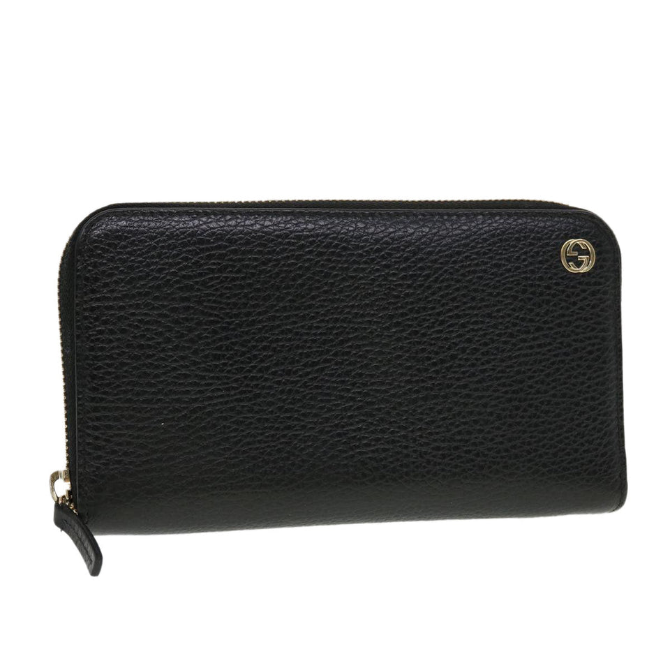 Gucci Interlocking Long Wallet Leather Black am4502