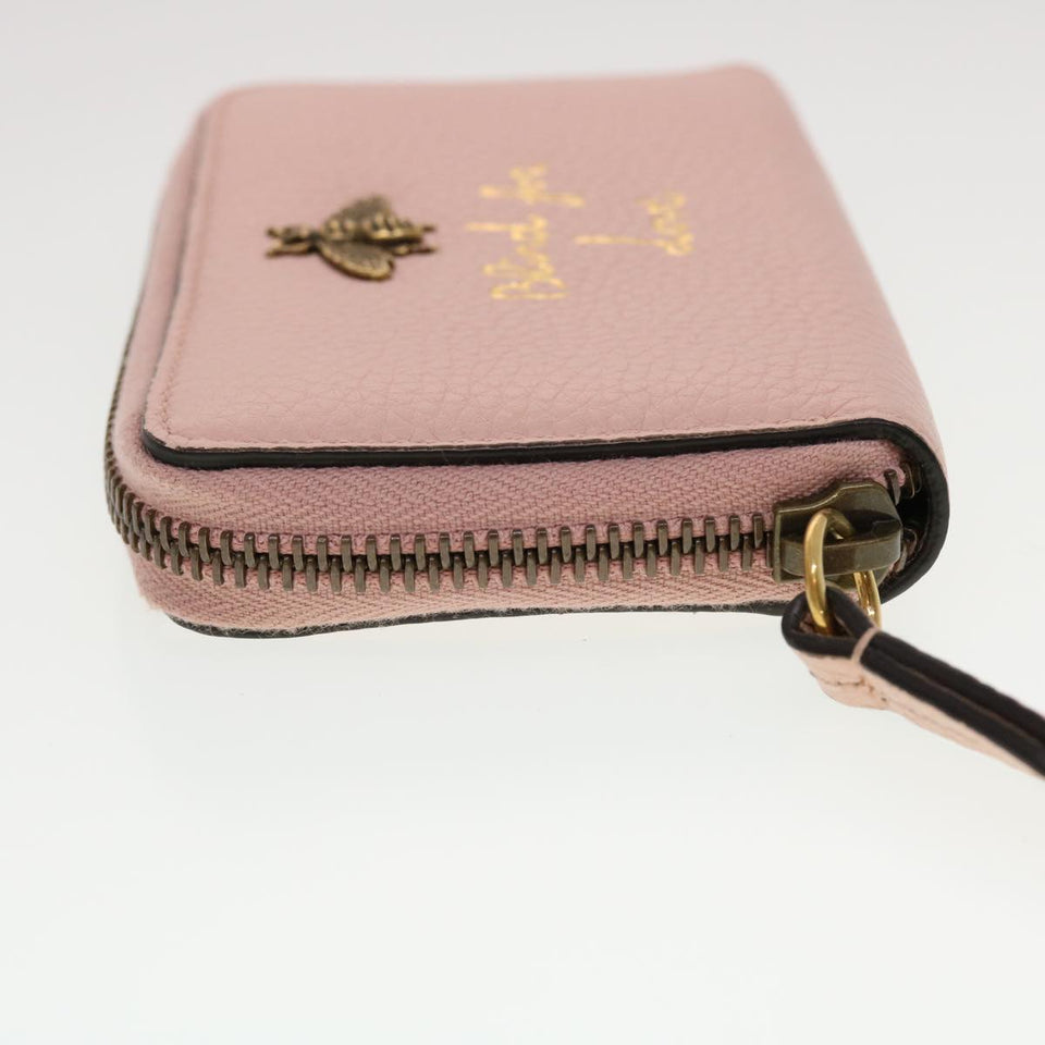 Gucci Animalie Card Case Leather Pink 546590 am4503