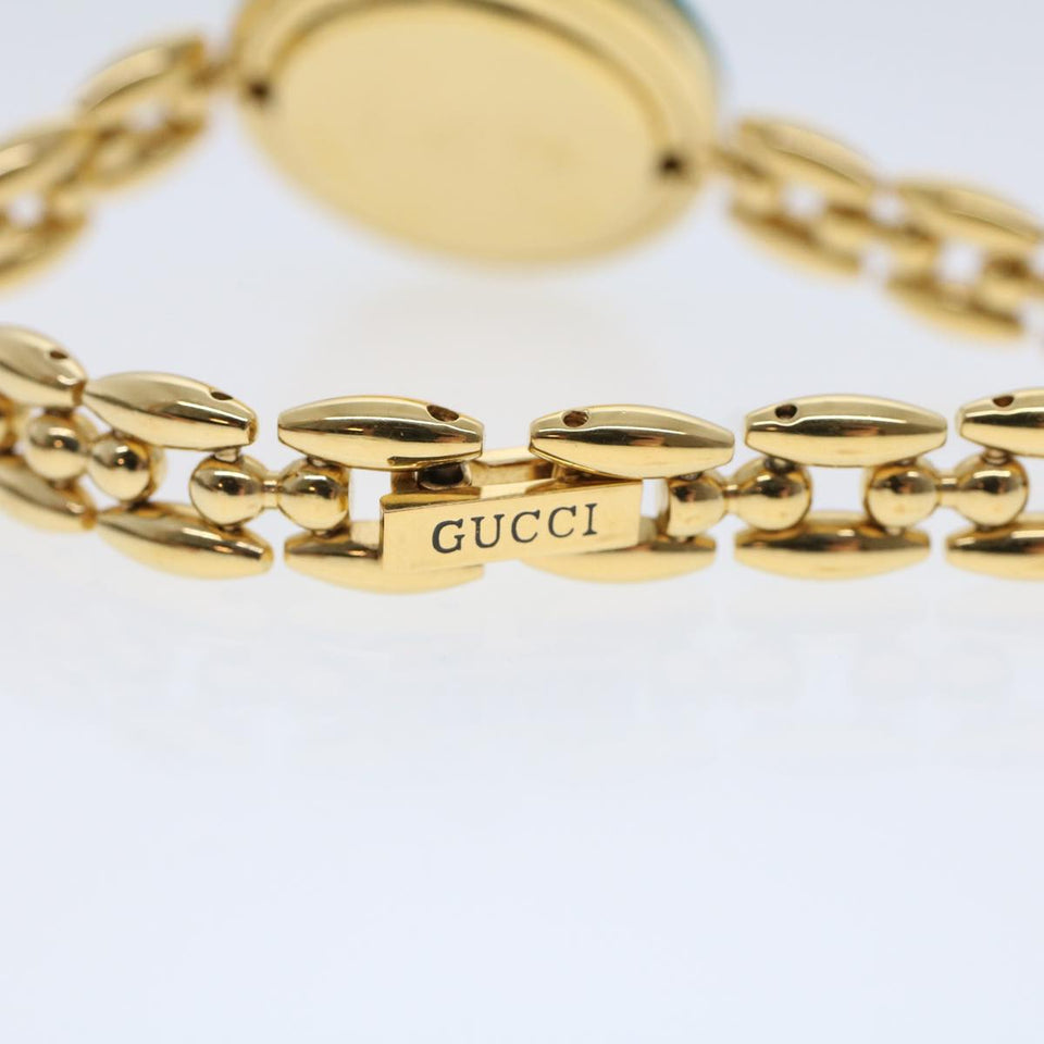 Gucci Bezel 6 Metallic Color Watch Gold Green Red am4518