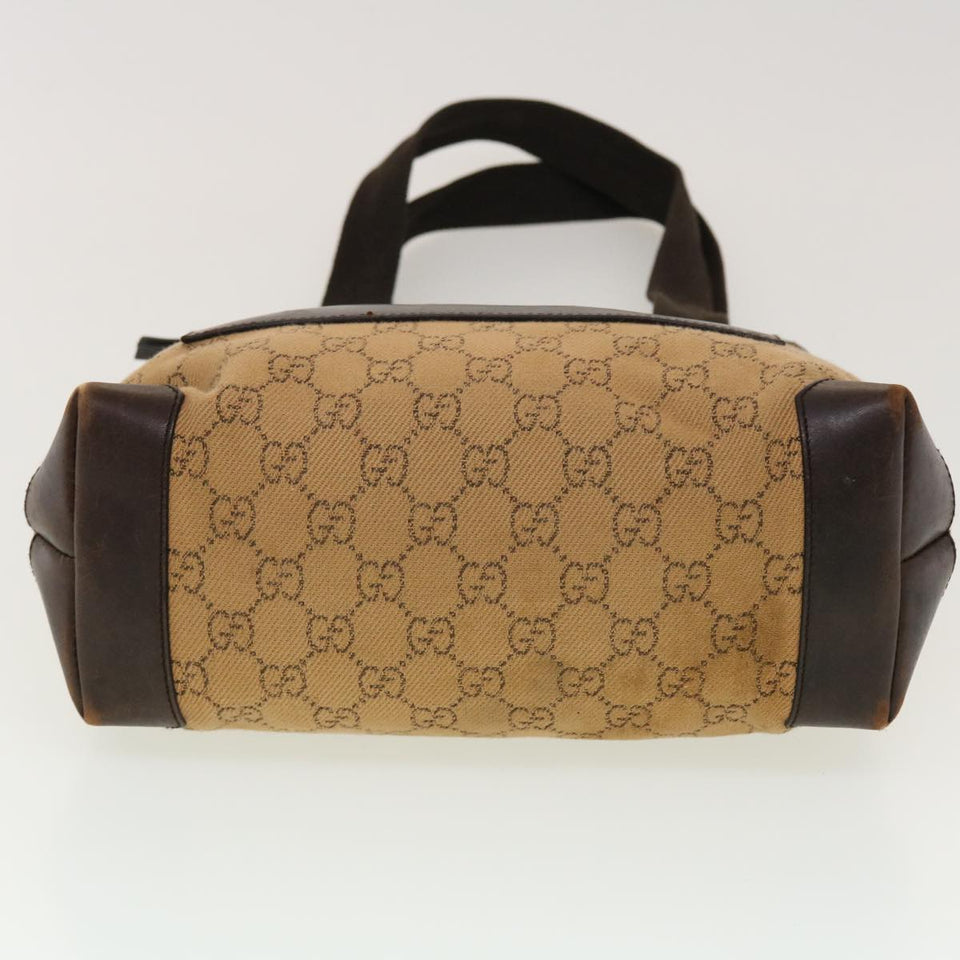 Gucci GG Canvas Tote Bag Leather Beige 28893 am4545