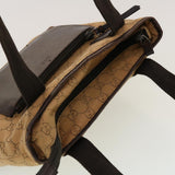 Gucci GG Canvas Tote Bag Leather Beige 28893 am4545
