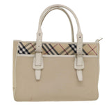 Luxury Burberry Nova Check Shoulder Bag Nylon Leather Beige Auth am4592